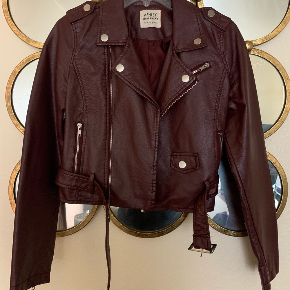 Burgundy leather jacket